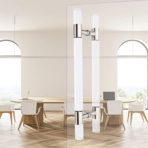 Generico Maniglia per Porta Moderna, Asta di Sostegno in Acrilico Trasparente, Barra Antiscivolo per Doccia del Bagno Principale, Porte in Vetro/cancello in Legno Push-Pull, Rotondo Moderno
