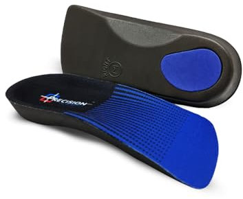 PRECISION ORTHOMEDICS ® - 3/4 Orthotic Arch Support Insoles for Plantar Fasciitis Fallen Arches Over Pronation Flat Feet – Suitable for Both Men & Women (Small (UK: 5-6.5))