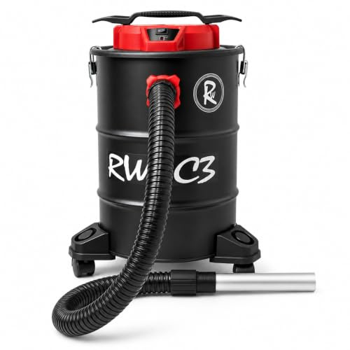 RocwooD Ash Vacuum Cleaner 20L 1200W Collector Fireplace BBQ Stoves Home Workshop Grills Fire Pits Log Burners Chimineas HEPA Filter Bagless Dust Debris