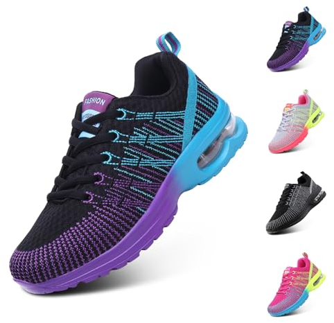 Hitmars Zapatillas de Running Mujer Deportivas Zapatos Zapatillas de Running Ligero Transpirables Gimnasio Sneakers Deportivas Casual Negro 38 EU