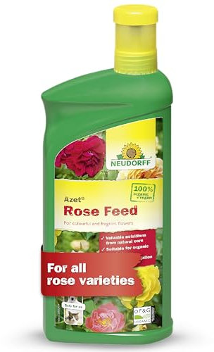 Neudorff Organic Rose Feed 1 L, Liquid Organic Fertiliser Concentrate, for big, Beautiful and Fragrant Roses, Vegan Child and Pet Safe