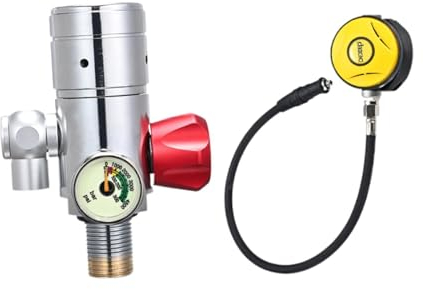 Dickly Scuba Atemregler Set Tauchausrüstung 1 L Tauchregler Zubehör, Silber