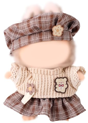 Lyreh Ensemble de Vêtements de Poupées en Peluche, Vêtements Créateur pour 17 cm Jupe en Poupées Jolie Accessoires Mignons et Doux pour Collectionner et à Exposer