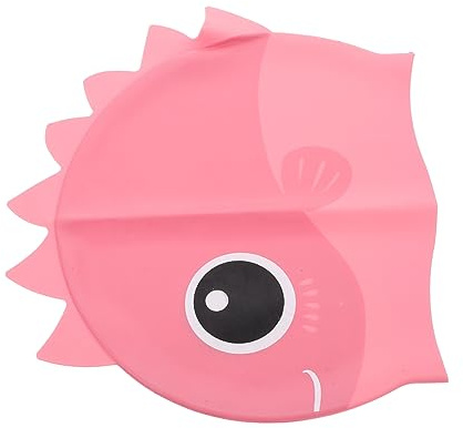 Kids Silicone Swim Cap for Toddlers, Waterproof Pink Dinosaur Hat