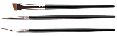 3 pennelli angolati per eyeliner, setole morbide, per creare linee sottili, adatti per uso quotidiano e speciale con setole in fibra sintetica