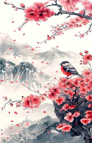Puzzle 700 Pieces Oiseaux Peinture L'Encre, Jeux éducatif Défi Jouets Puzzles Classiques, Parfaitement Emboîtable Lettres au Dos, pour Vous Faciliter le Travail pour Hommes Femmes Plus âgés 52 x 38 cm