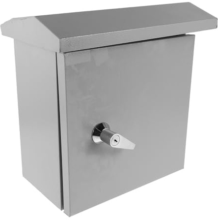 Ipetboom Outdoor Weatherproof Metal Distribution Box Waterproof Electrical Circuit Breaker Case Rust-Resistant Outdoor Electrical Junction Box for Construction Site Use 30x25x15cm