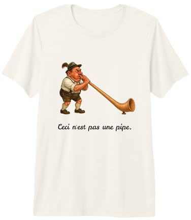 Questa Non è Una Pipa - Alphorn Gag - Ceci N'est PAS Une Pipe Maglietta Premium