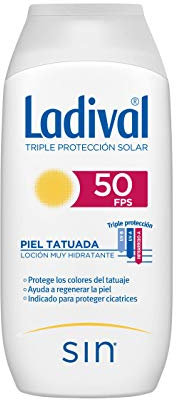 Ladival Protector Solar FPS 50 en Crema para Tatuajes -Ml, Blanco, 200 Mililitros