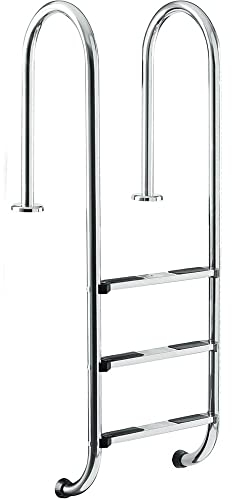 Planet Pool Poolleiter Edelstahl für Tiefbecken mit 100-120 cm höhe - Enge Stufen