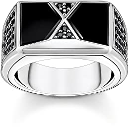 THOMAS SABO Ring Pyramidenform schwarz 925 Sterlingsilber, Geschwärzt