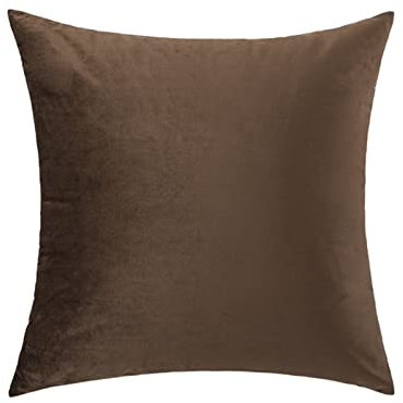 Hoisy 1Pcs Kissenhülle, Kissenbezug Wohnzimmer Einfarbig Dunkelbraun Samt 50X50CM für Sofa Schlafzimmer Zuhause Zierkissenbezüge