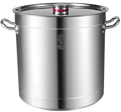 EXENXA Stock Pot, 15-80L, Commercial/Household, Stainless Steel Soup Bucket, Stewed Pot Bucket/Oil Storage Bucket with Lid for Gas Stove/Induction Cooker (Size : 60L) (15L) (15L)