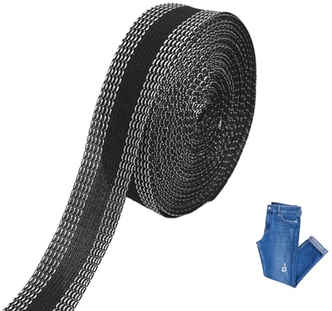 Rumgug Schwarzes Hosenband Selbstklebend, Saumband zum Aufbügeln Waschfest Einfaches Bügelband Praktisches Saumband zum Nähen und Kürzen ohne Nähmaschine Waschfest und Einfach Anwendbar (Set A)