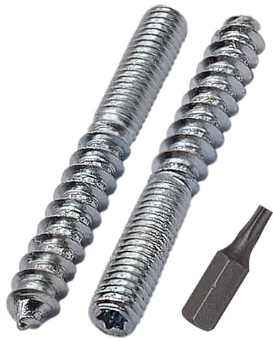 SKIR'CO (25 pièces) Boulons de suspension M6 x 50 mm, Vis à cheville à filetage double extrémité, Boulons à double tête