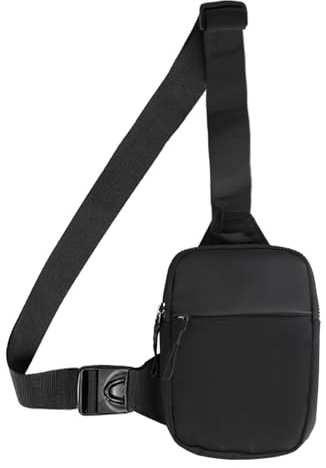 Black Sling Crossbody Chest Shoulder Bag, Small Backpack for Men Women Travel Hiking Cycling Casual Outdoor Sports Daypack, 5.5x8.26x1.57