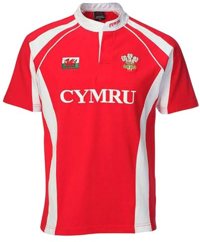 Manav Kids Haka Welsh Wales Rugby Shirt Premium Quality Cotton Top Breathable Durable for Boys Girls Unisex Newborn Red