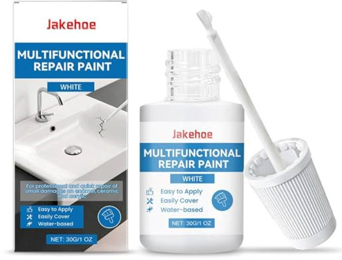 Pintura de retoque blanca, pintura de pared para muebles y armarios, bolígrafo de retoque multisuperficie, pintura de porcelana blanca de secado rápido para arañazos y manchas en tocador, puerta