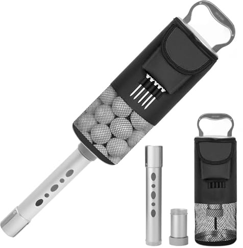 Bolsa de almacenamiento para tubos de pelota de golf, tubo portátil, colector de almacenamiento, tubo desmontable con bolsa de transporte, diseño compacto, práctico recuperador para pelotas de golf