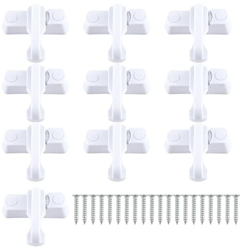 10 PCS Sash Jammer & Window Lock Set – Anti-Theft Security for UPVC/PVC Windows, Patio Doors & French Doors – Includes Door Jammer, Sash Window Locks & Patio Door Locks with Screws