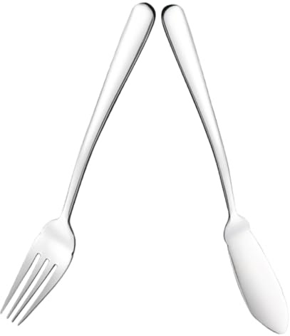 Toyvian Cubiertos de Acero Inoxidable para Cena Occidental de Tenedor y Cuchillo para Pescado Utensilios Metálicos para Restaurante y Hogar
