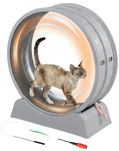 Outopee 31.5-inch Plastic Cat Wheel With Safety Lock, Grey
