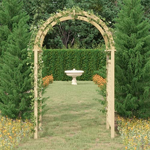 LoogCape Arco para rosas con enrejado, 141 x 97 x 243 cm, de madera de pino maciza, resistente a la intemperie, ideal para rosas, vino, hiedra, clemátides, jardín, balcón, terraza, privacidad, plantas