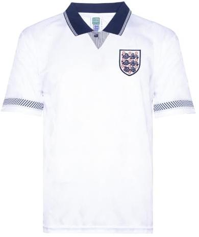 Score Draw Official Retro England 1990 World Cup Finals Retro Football Shirt - White - Size 3XL