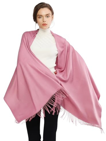 RIIQIICHY Pink Pashmina Shawls and Wraps for Women Wedding Ladies Winter Scarf