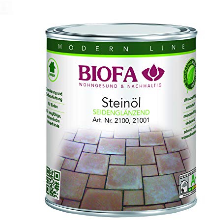 Biofa Steinöl farblos, Plattenöl, Travertin, Marmor, Naturstein, Terracotta, Estrich, alle mineralische Untergründe (1 L)