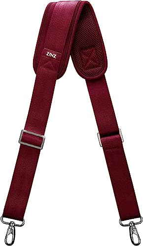 ZINZ 57 Correa de Hombro con Cojín Fijo Ultragrueso y Hebillas de Doble Equilibrio, Correa para el Hombro para Equipaje, Computadora, Cámara, Correas de Hombro Portatil (145cm, Rojo)