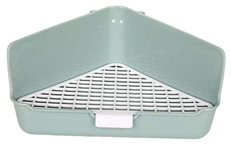 perfk Maisons De Toilette pour Chats, Bac à Litière pour Lapin Plateau De Toilette Coussinets D'entraînement Boîte à Literie Poêle pour Lapins, Rats, Chinchillas, Cochons Inde, Lapins, Vert