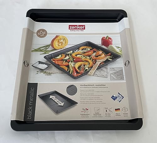 TEGLIA ALLUNGABILE PER FORNO ZENKER Black Metallic da 37 cm a 52 cm (parte allungabile -parte fissa 33 cm alta 40 mm TEFLON (MADE IN GERMANY)