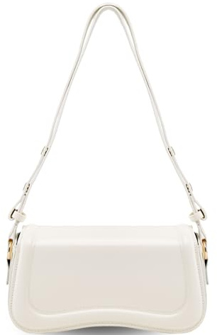 Bolso de hombro pequeño para mujer, bolsos cruzados, bolso de mano de cuero, bolso de mano, con cierre de cremallera para mujer, Blanco