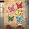 BRAVECOW 5 PCS Metal Butterfly Ornaments Garden Outdoor Colorful Wall Art Hanging Butterfly Decorations Outside Shed Fences Yard Lawn Garden Fence Decor