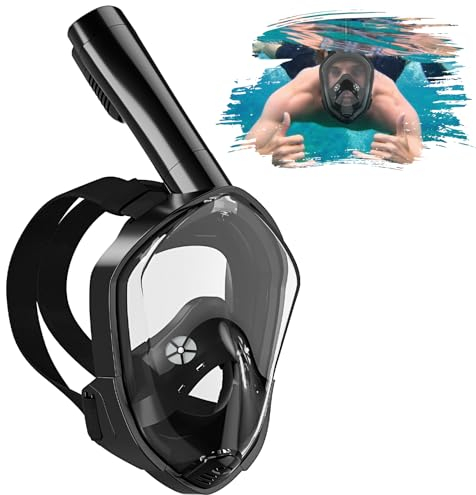 Schnorchelmaske Erwachsene | CO2 sicher | Vollmaske zum Schnorcheln | Schnorchelset Alternative | Vollgesichtsmaske schnorchelmaske Erwachsene,180 Panorama Weitblick Tauchmaske