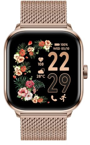 ICE-WATCH - Ice smart 2.0 - Quadratische rosa-Goldfarbene Connected Watch für Frauen mit Metallarmband - 023331 (1,70 Zoll)