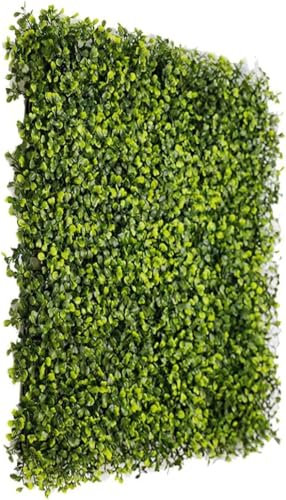 JORON Lot de 4 haies murales de plantes artificielles de 50 x 50 cm avec protection UV, motif gazon de Milan, idéales pour la décoration de jardins extérieurs et la protection visuelle