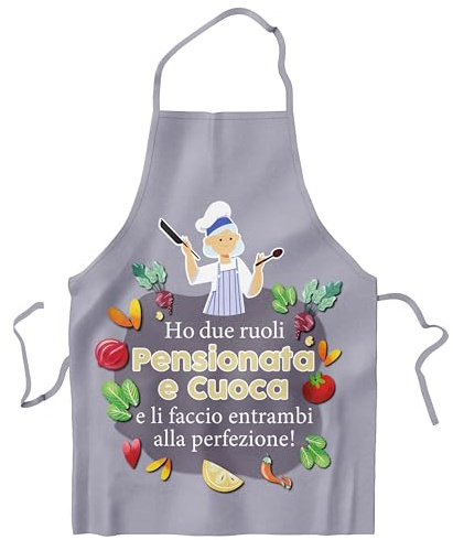 KAÏDENSÏ Idea Regalo Festa Pensione Originale - Grembiule alla Pensionata Migliore del Mondo - Grembiule Cucina Pensionata - Idee Regali Divertenti Figlia Figlio