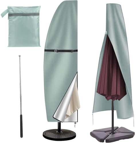 Housse Parasol Deporte, Housse de Protection pour Parasol, Housse de Parasol avec Tige, Couverture de Parasol Imperméable, Anti-UV Housse de Parasol Protection, pour Parasols de Jardin Plage (C)