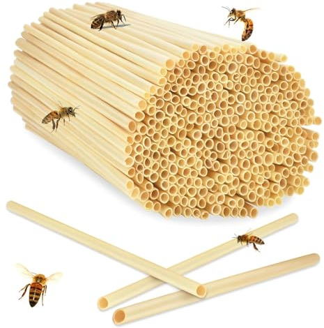 LIUYIDM 500 Pièces Hotel a Insectes Kit Maison d'abeille 14.5 cm Longueur,Paille de Blé Naturelles pour Hôtel à Abeilles,Aide à la Nidification,pour Abeilles Papillons et Autre Insecte