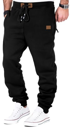 JMIERR Men's Fleece Sweatpants Tapered Joggers Drawstring Waist Athletic Gym Running Workout Track Pants with Zipper Pockets