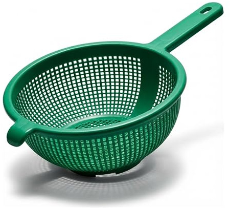 STL 24 cm Colander with Handle, Plastic Colander, Food Strainer, BPA-Free, Dishwasher Safe, Lightweight, Durable Strainer for Draining Pasta, Vegetables, Fruits, Collapsible Food Strainer
