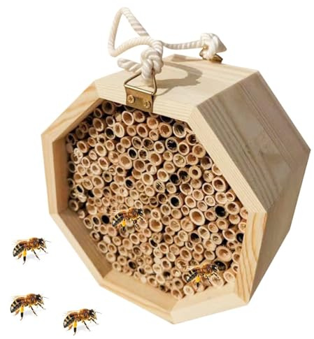 Pollinating Bee House - Wood | Pollinating Palace For Solitary Bees | Butterfly House & Wasp Habitat | Eco Friendly Nesting Box Use To Garden | Increases Productivity In Your Garden