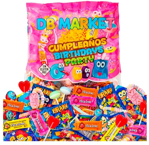 Pack Chuches para Cumpleaños y Golosinas 500g (75 uds aprox) | Relleno de Piñata Infantil y Mesas Dulces | Surtido de Caramelos Sin Gluten y Sin Lactosa