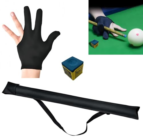 EUYKQNOI Bolsa de Taco de Billar Y un guante,tiza billar,Billiard Cue Bag,Pool Cue Bag, Estuche para Taco de Billar Portátil Bolsa de Palos, para Almacenamiento de Varillas de Billar de 1/2 Snooker