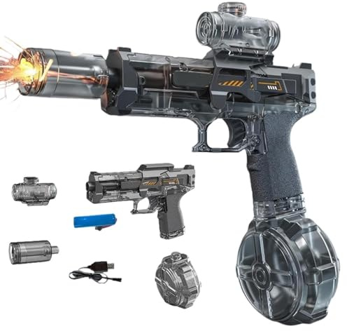 Pistola De Agua Electronica con Luz Y Sonido, Pistola Agua Automatica Potente para Niños Y Adultos, Electric Water Guns, Juguetes Piscina