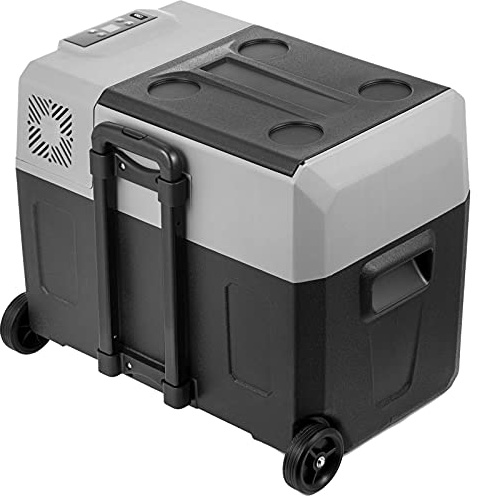 BuoQua Nevera Termoeléctrica Portátil 30/40/50 L Nevera de Viaje para Coche, Portátil Eléctrica de Viaje para Coche Mini Refrigerador para Bebidas con LCD (50L)