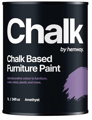 Hemway - Chalk Based Furniture Paint - Amethyst Purple 1 L | Chalky Matt Shabby Chic Finish for Interior & Exterior Home Decor | Quick Dry & All-in-one
