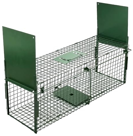 Qianruida Katzenfalle Lebendfalle 80cm Marderfalle Mausefalle Fuchsfalle Tierfalle Drahtfalle Mit 2 türen